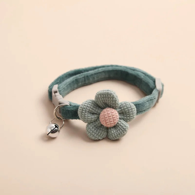 1Pc Cat Collar with Cute Flower Adjustable Buckle Cat Collar Bell Collar Cat Small Pet Supplies Kitten Collar Small Dog Acce Econic Blanks